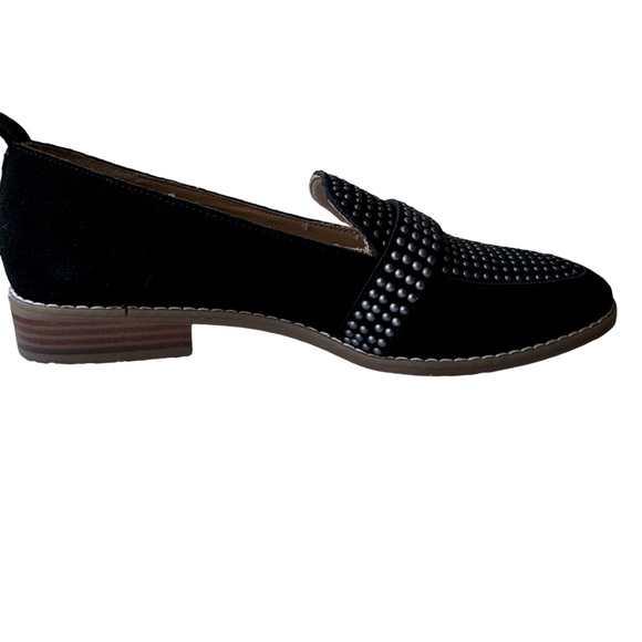 Crown Vintage Lorina Black Cow Suede Studded Loafer - Picture 4 of 10